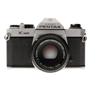 Pentax K1000 35mm SLR Camera 50mm Lens case manual set
