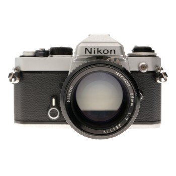Nikon FE 35mm SLR Film Camera with 85mm f/2 Lens
