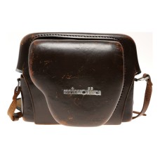Minolta Brown Leather Camera Case shoulder strap