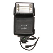 Sunpak Auto 301 Tilt Head Film Camera Flash w/Cable Free Shipping