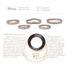 Pentax 110 Subminiature Film Camera Close-Up Lens 30.5mm W21
