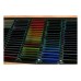 Russian Optics Set of 8x8cm Coloured Optical Glass Samples in Wood Case