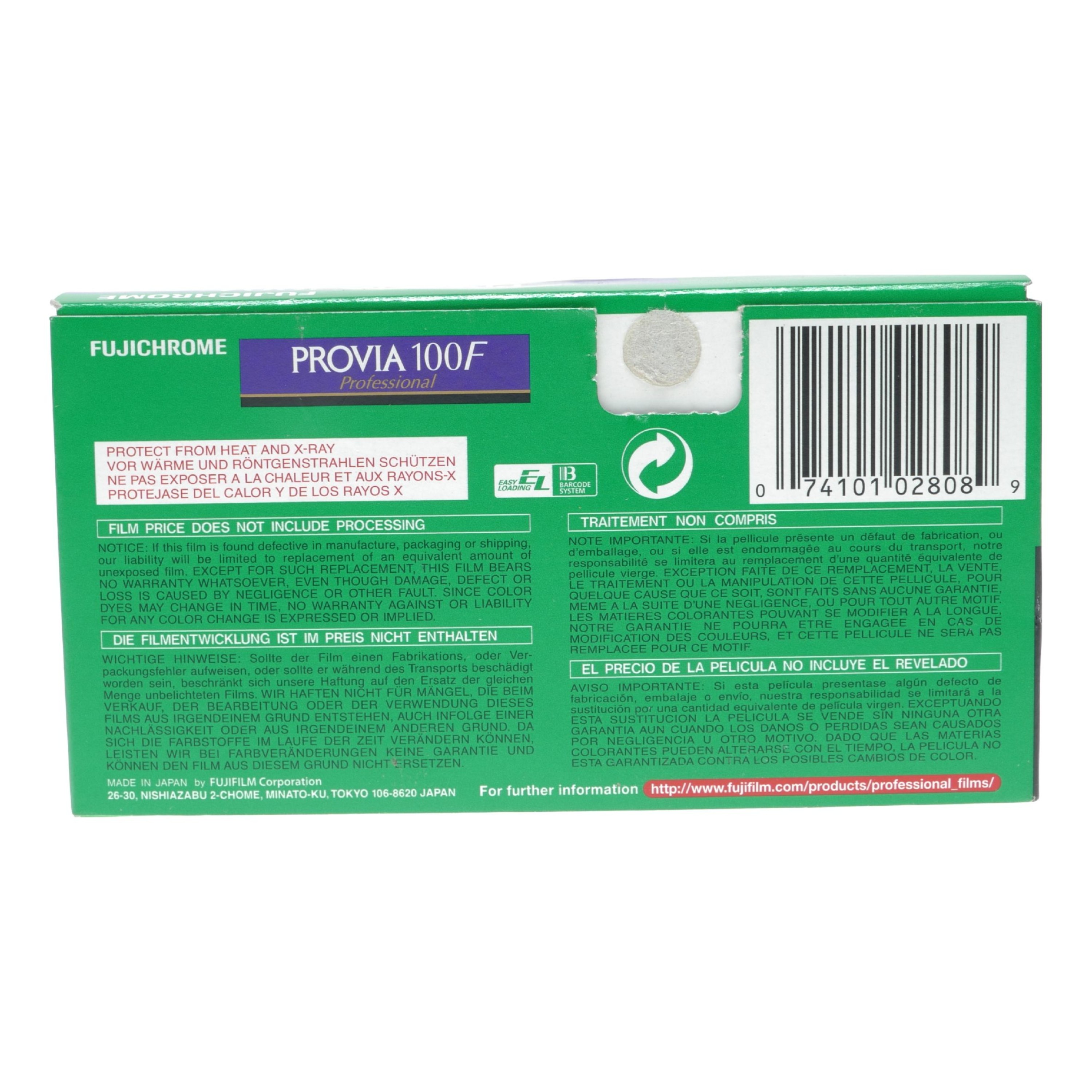 Fujichrome Provia 100F Propak 5 RDP III 120 Color Reversal Slide Film