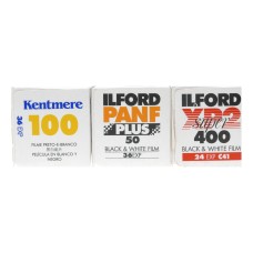 Ilford PanF Plus 50 XP2 Super 400 Kentmere 100 Expired Black White Film