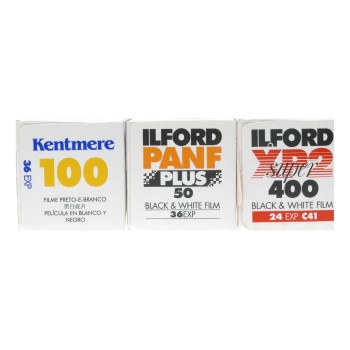 Ilford PanF Plus 50 XP2 Super 400 Kentmere 100 Expired Black White Film
