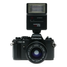 Chinon CM5 35mm Film SLR Camera Cosina 35-70 Macro Lens Hanimex Flash