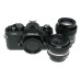 Nikon FM2 Black SLR Camera 1:3.5/28 Nikkor 1:2.5/105 Lenses Caps Filters