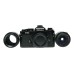 Nikon FM2 SLR Black Film Camera 1:2.8/28 Nikkor 1:2.5/105 Lenses Caps