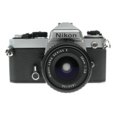Nikon FE SLR 35mm Film Camera Series E 1:2.8/28 Lens Caps Pouch