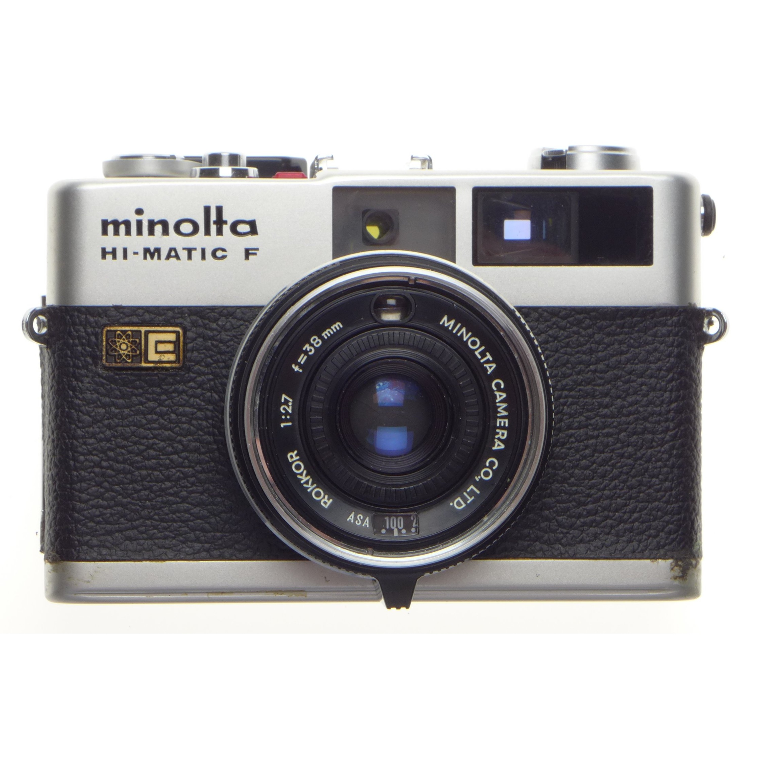 Minolta HI-Matic F Point and shoot 35mm film camera Rokkor 1:2.7 f