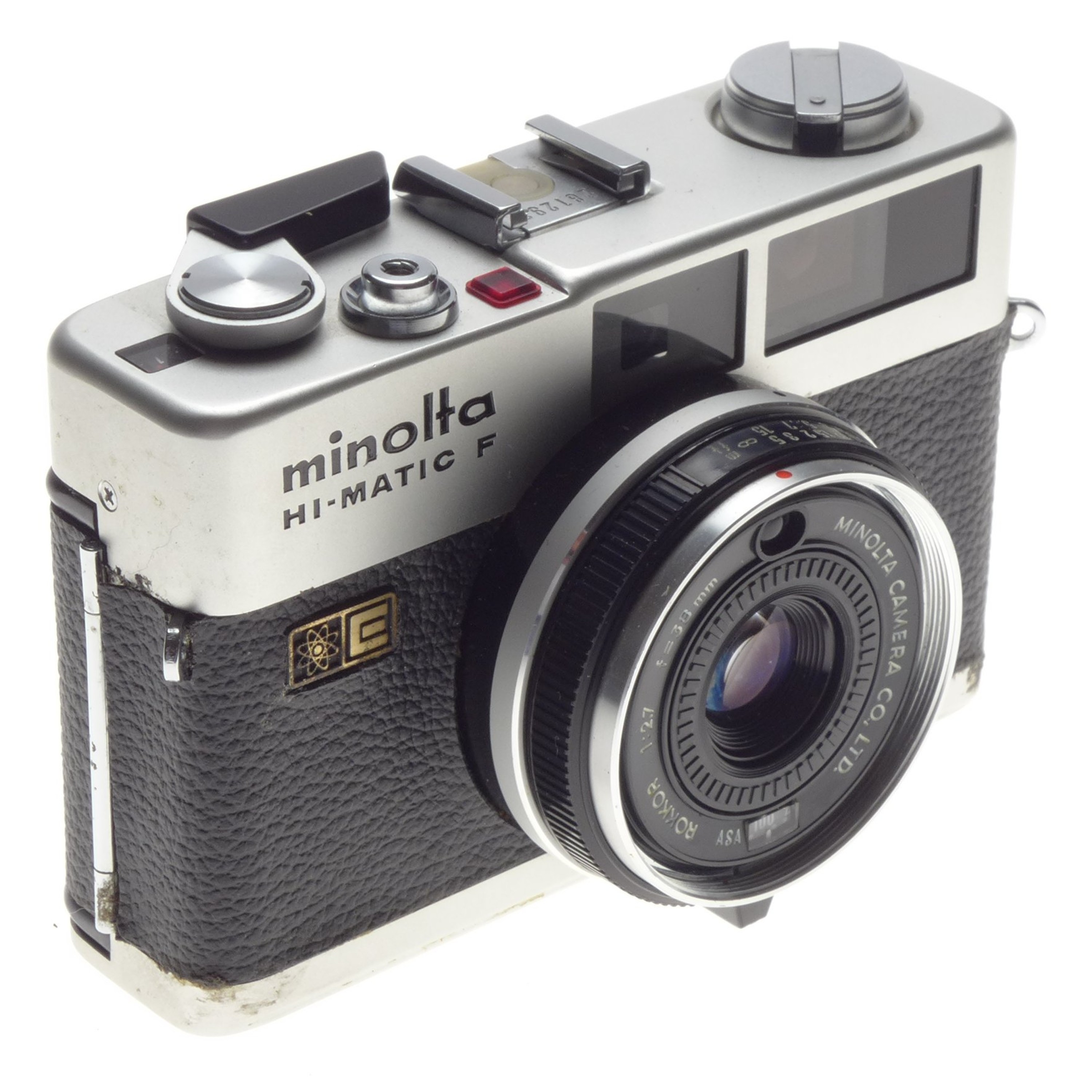 Minolta HI-Matic F Point and shoot 35mm film camera Rokkor 1:2.7 f
