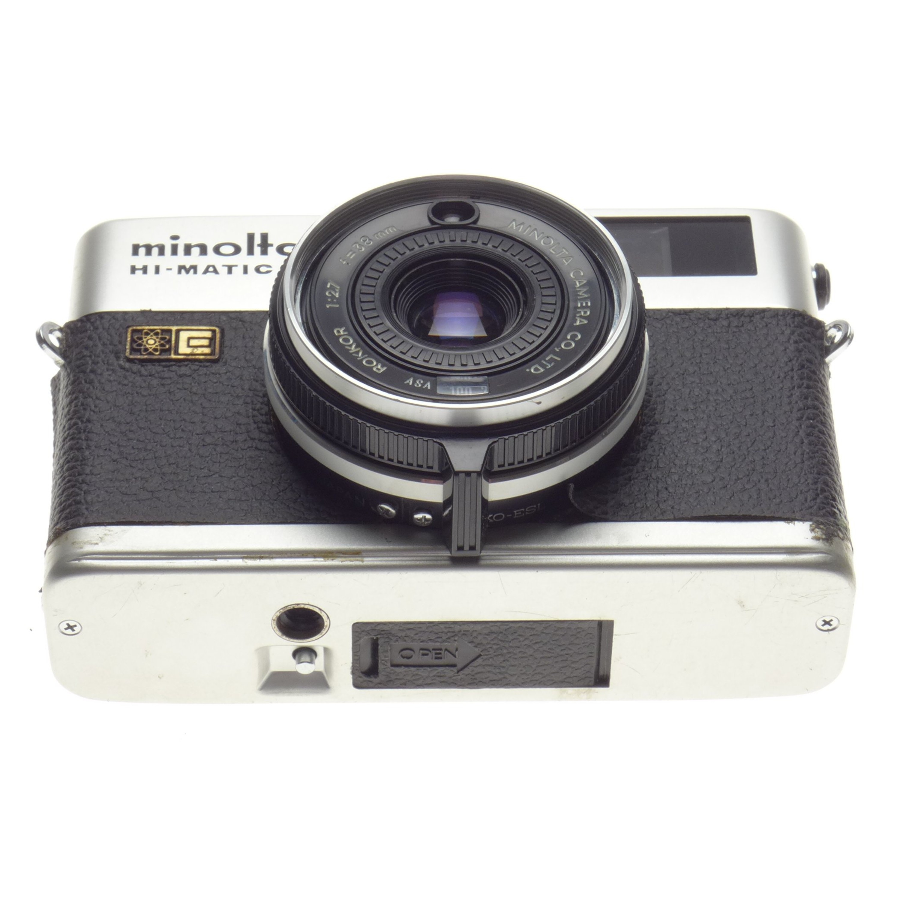 Minolta HI-Matic F Point and shoot 35mm film camera Rokkor 1:2.7 f