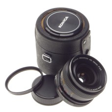 Konica Hexanon AR 28mm F3.5 SLR classic 35mm film camera lens kit