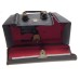 Black vintage red velvet chrome zip camera case