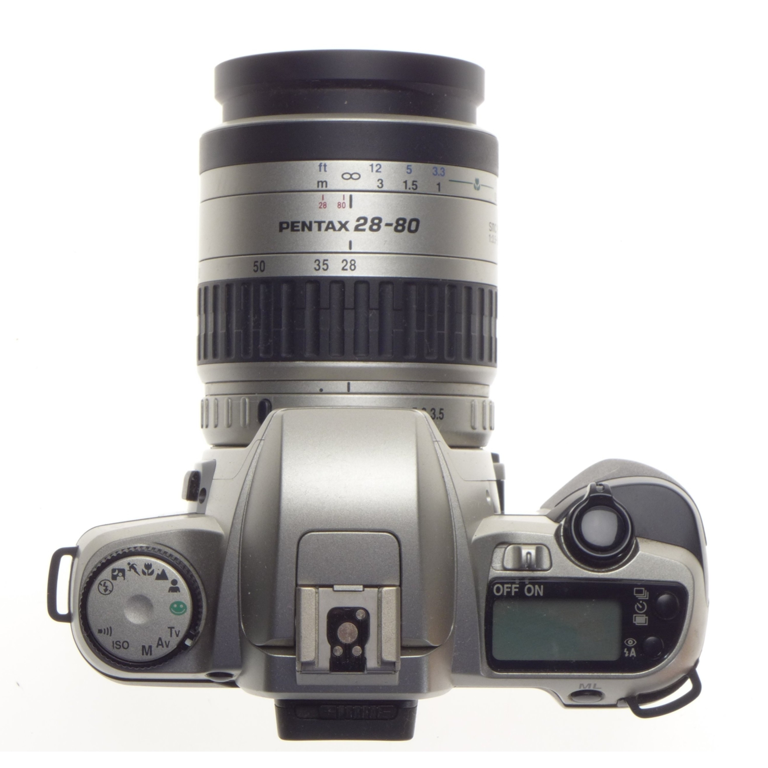 Pentax MZ-30 SLR film camera SMC Pentax FA 28-80mm Zoom lens cap