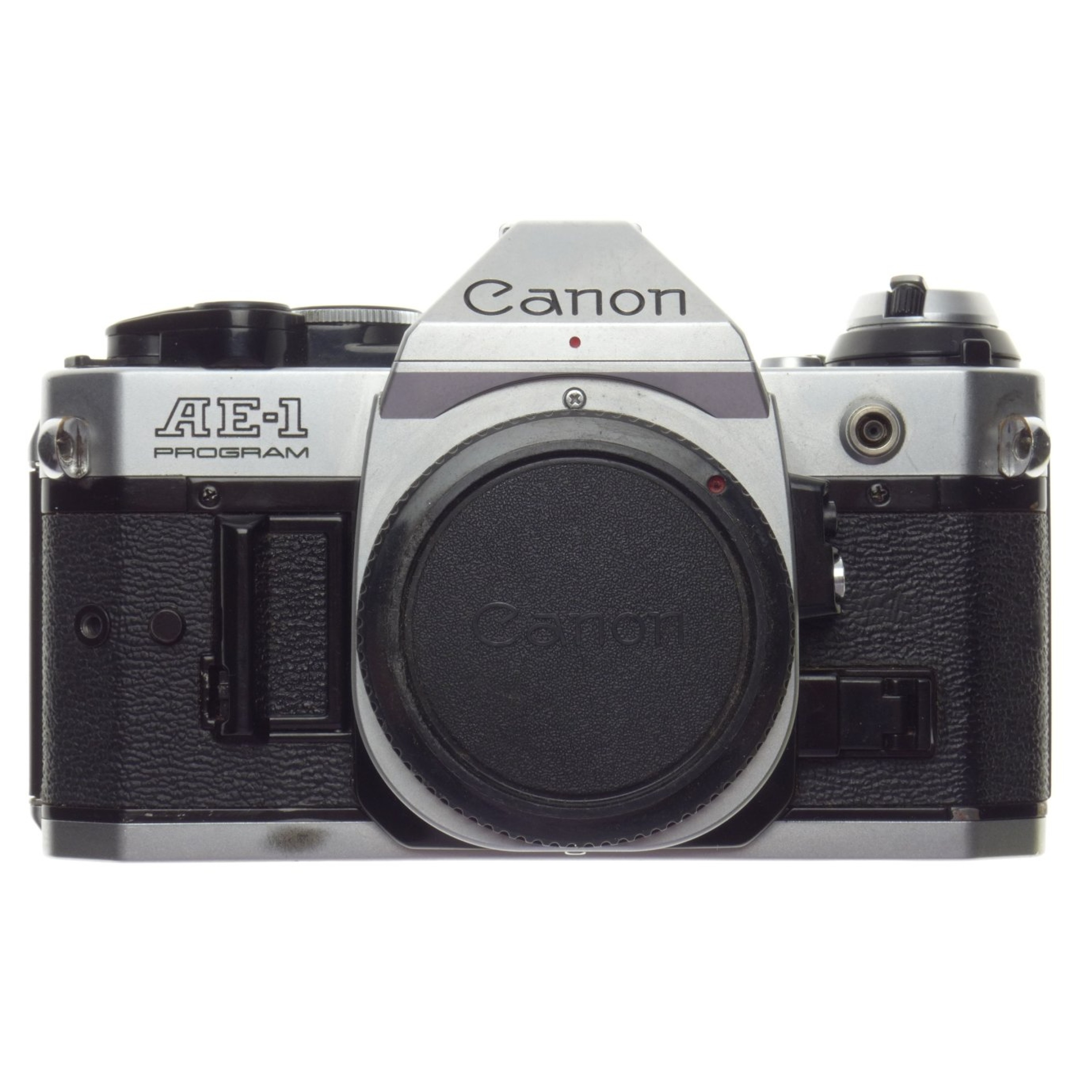 Canon AE-1 Program 35mm film camera SLR body only with body cap.