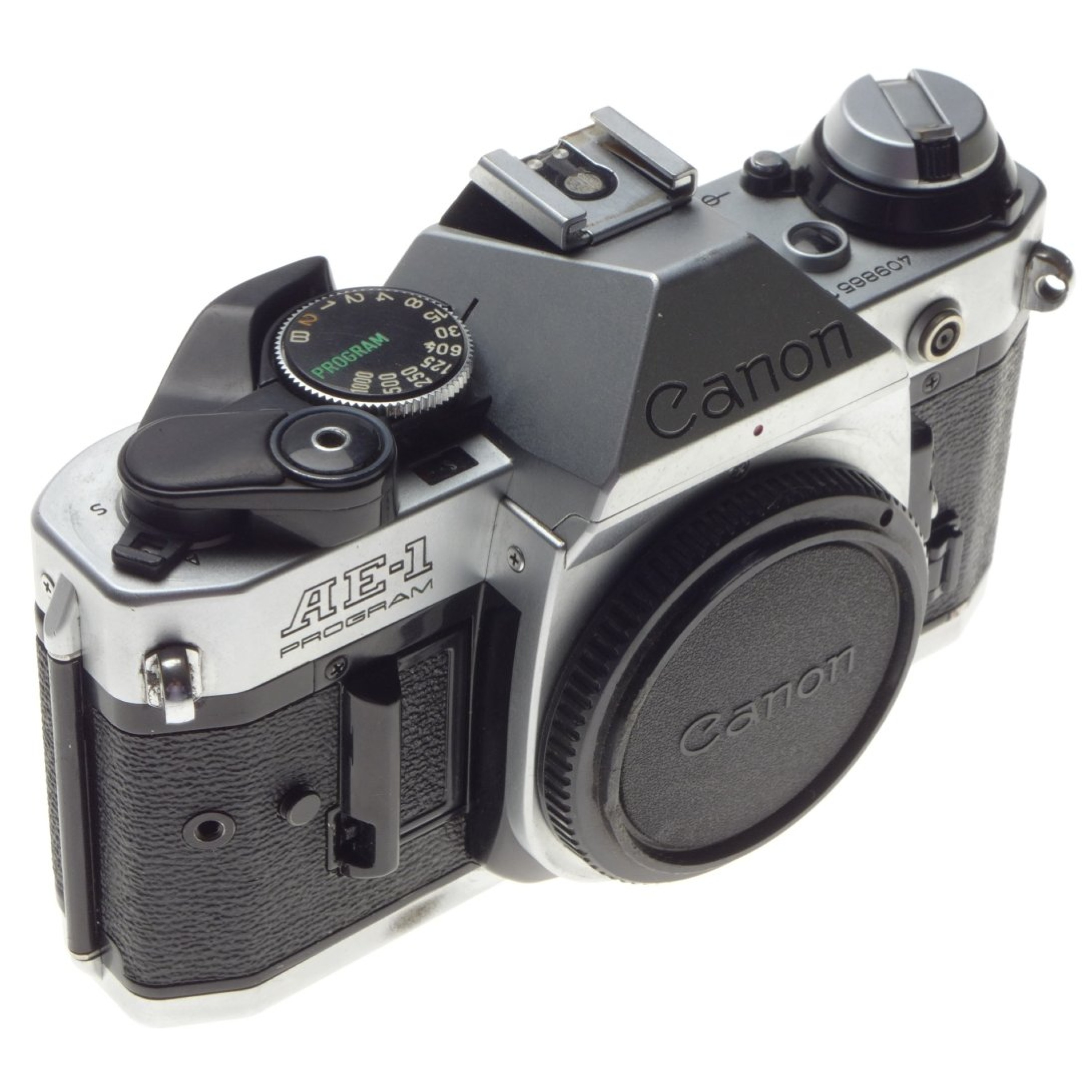 Canon AE-1 Program 35mm film camera SLR body only with body cap.