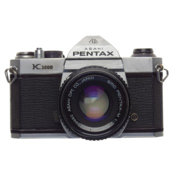 Asahi Pentax K1000 SLR vintage film camera 1:2 f=50mm lens cap