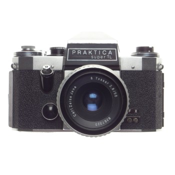 PRAKTICA Super TL vintage SLR 35mm film camera Tessar 2.8/50 Zeiss lens