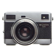 WERRA Matic Jena T 1:2.8 f=50mm Unusual point and shoot camera kit hood cap case clean condition