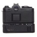 Black NIKON FE 35mm SLR classic film camera body with MD-12 motor winder hand battery grip
