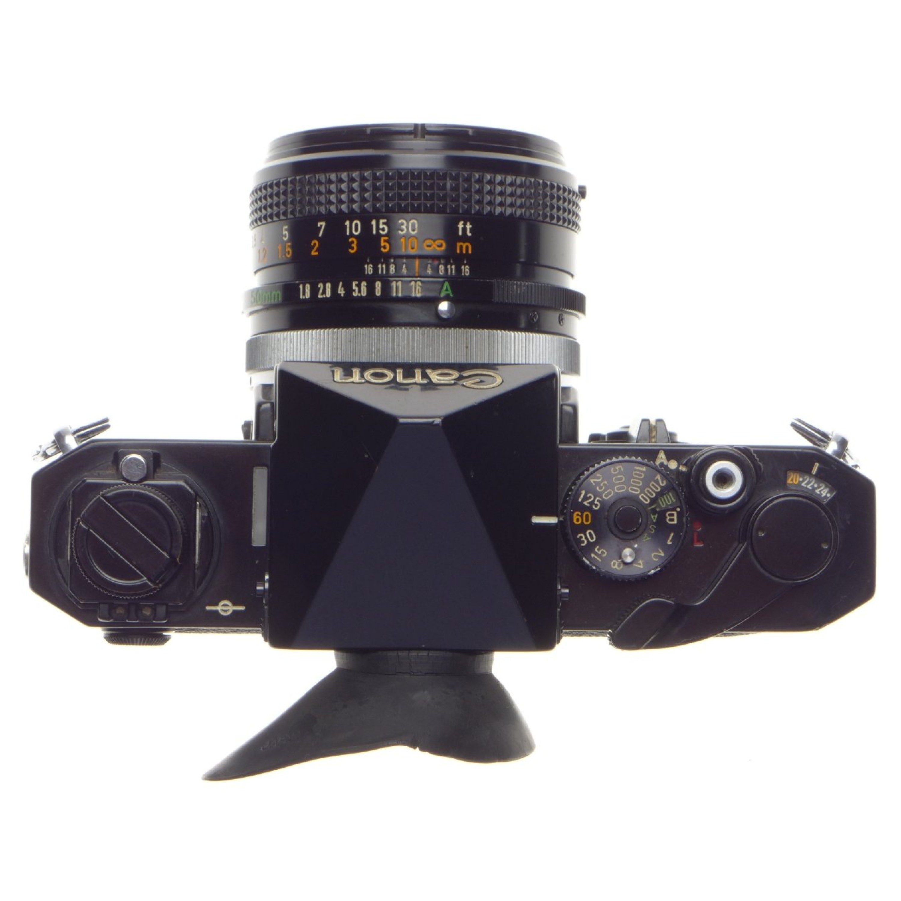 CANON F1 Black 35mm SLR vintage film camera FD 50mm 1:1.8 S.C hood