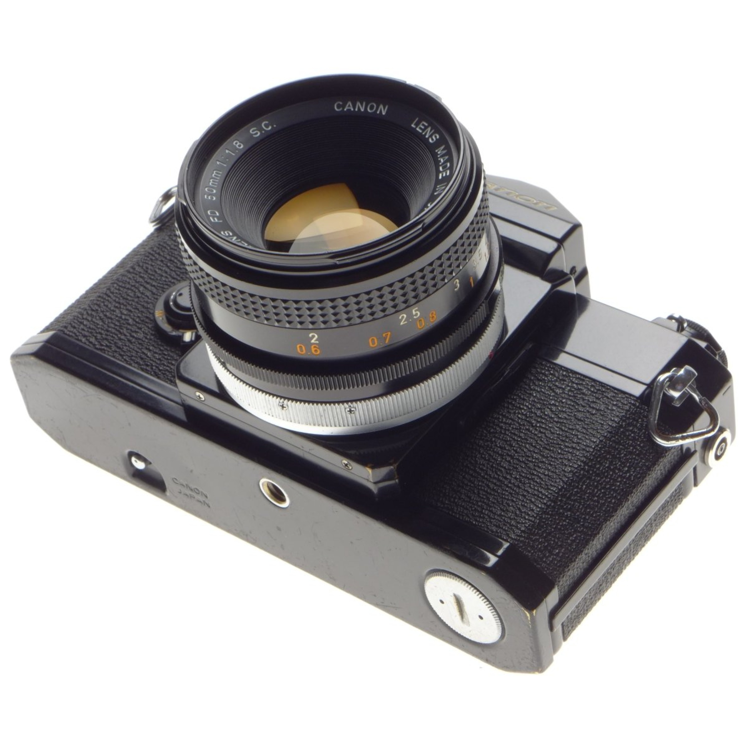 CANON F1 Black 35mm SLR vintage film camera FD 50mm 1:1.8 S.C hood