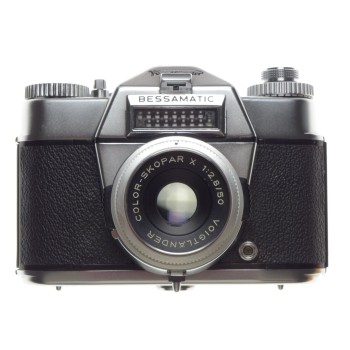 Voigtlander Bessamatic 35mm Vintage SLR film camera Color-Skopar X 2.8/50mm case box mint