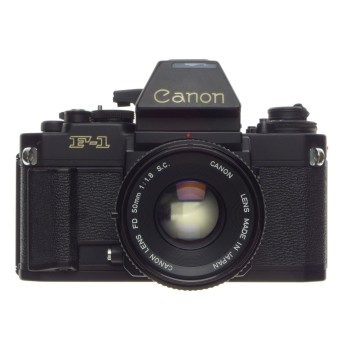 CANON F-1 black F1 classic vintage SLR 35mm film camera FD 50mm 1:1.8 S.C fast coated lens
