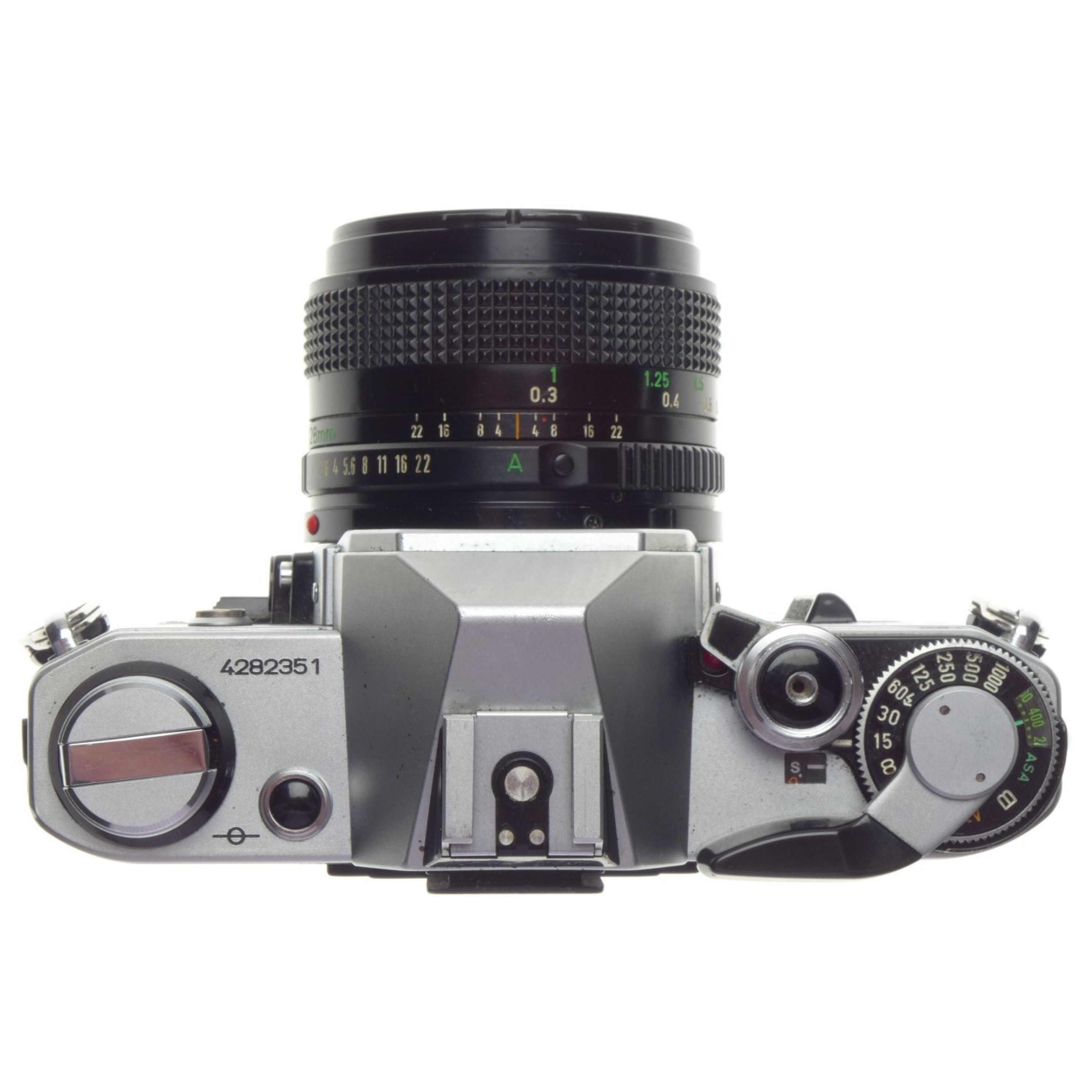 Canon AE-1 chrome SLR 35mm vintage film camera FD 28mm 2.8