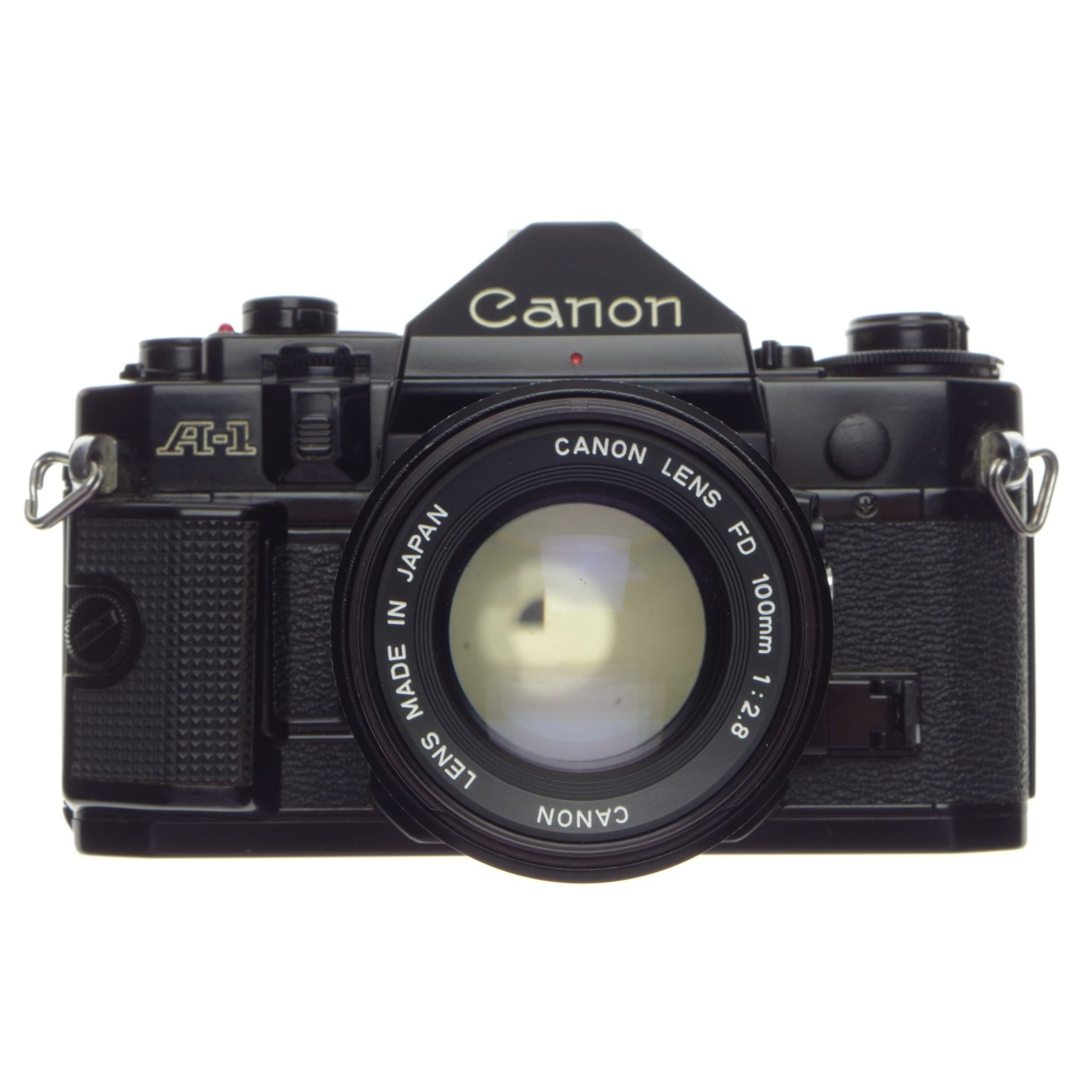 Black CANON A1 SLR 35mm film camera portrait lens 2.8/100 FD 100mm