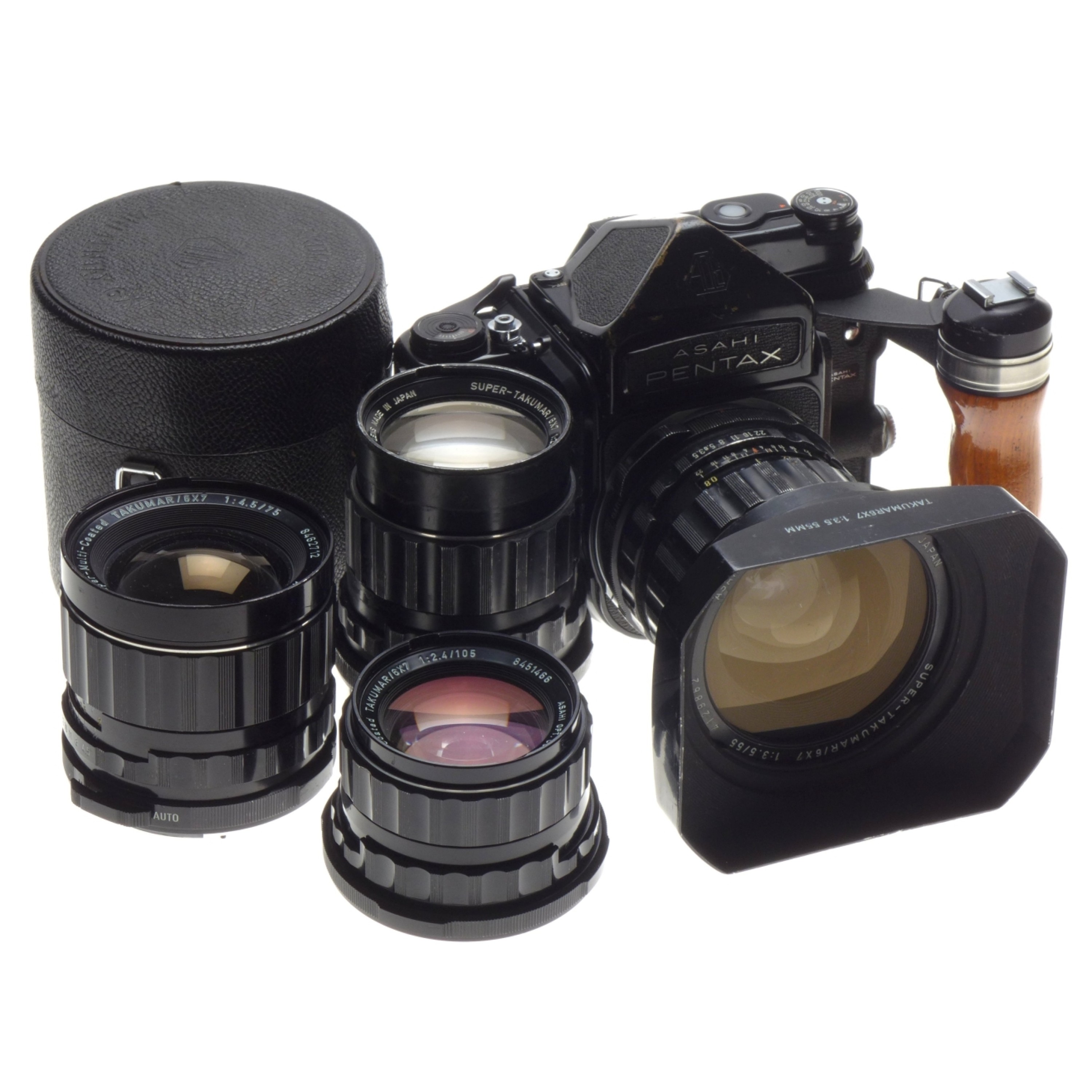 Pentax 67 complete used camera kit 6x7 medium format 4 lenses grip