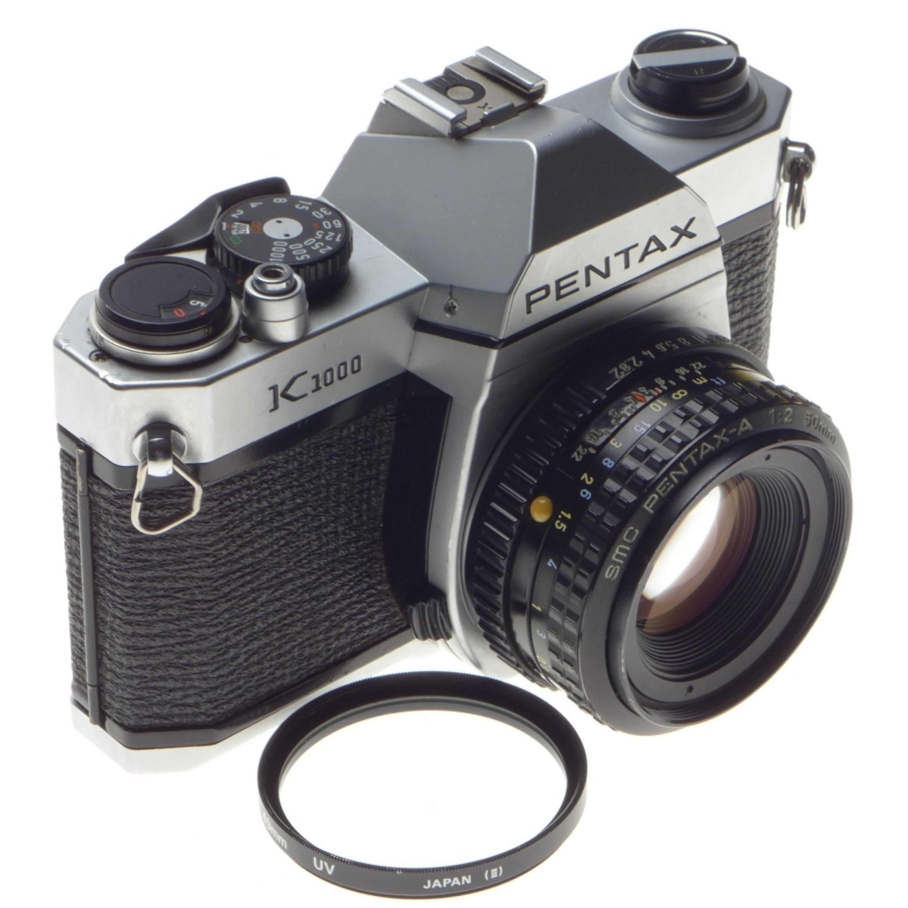 Pentax K1000 35mm SLR camera body SMC Pentax-A 1:2 f=50mm Lens 2/50mm