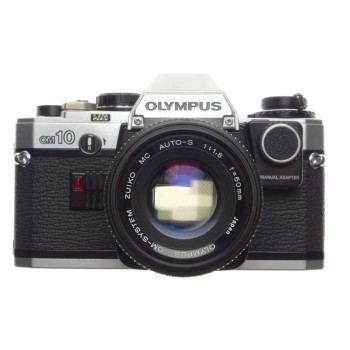 Olympus OM-10 Vintage 35mm Film SLR camera Auto-S 1.8 f=50mm lens case cap