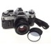CANON AE-1 chrome 35mm SLR film camera with FD 50 1:1.8 lens