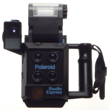 POLAROID Studio Express Passport type instant film camera with polaroid back grip viewfinder