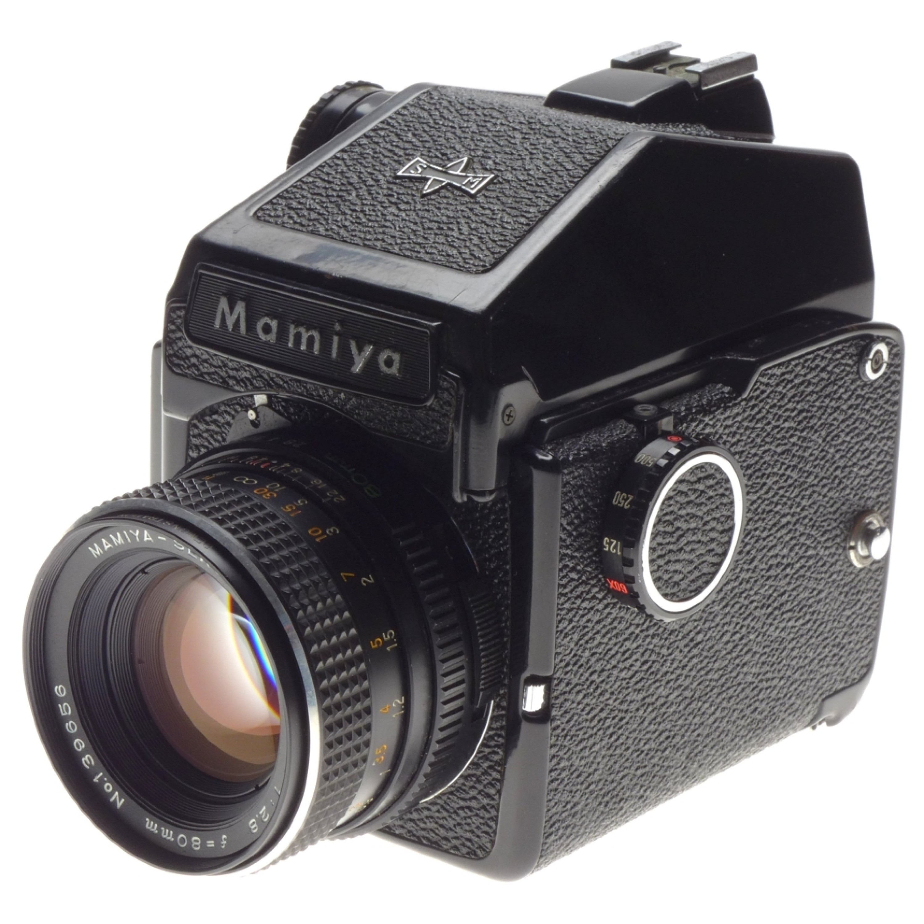 MAMIYA 645 J Medium format film camera SEKOR 2.8 f=80mm lens grip