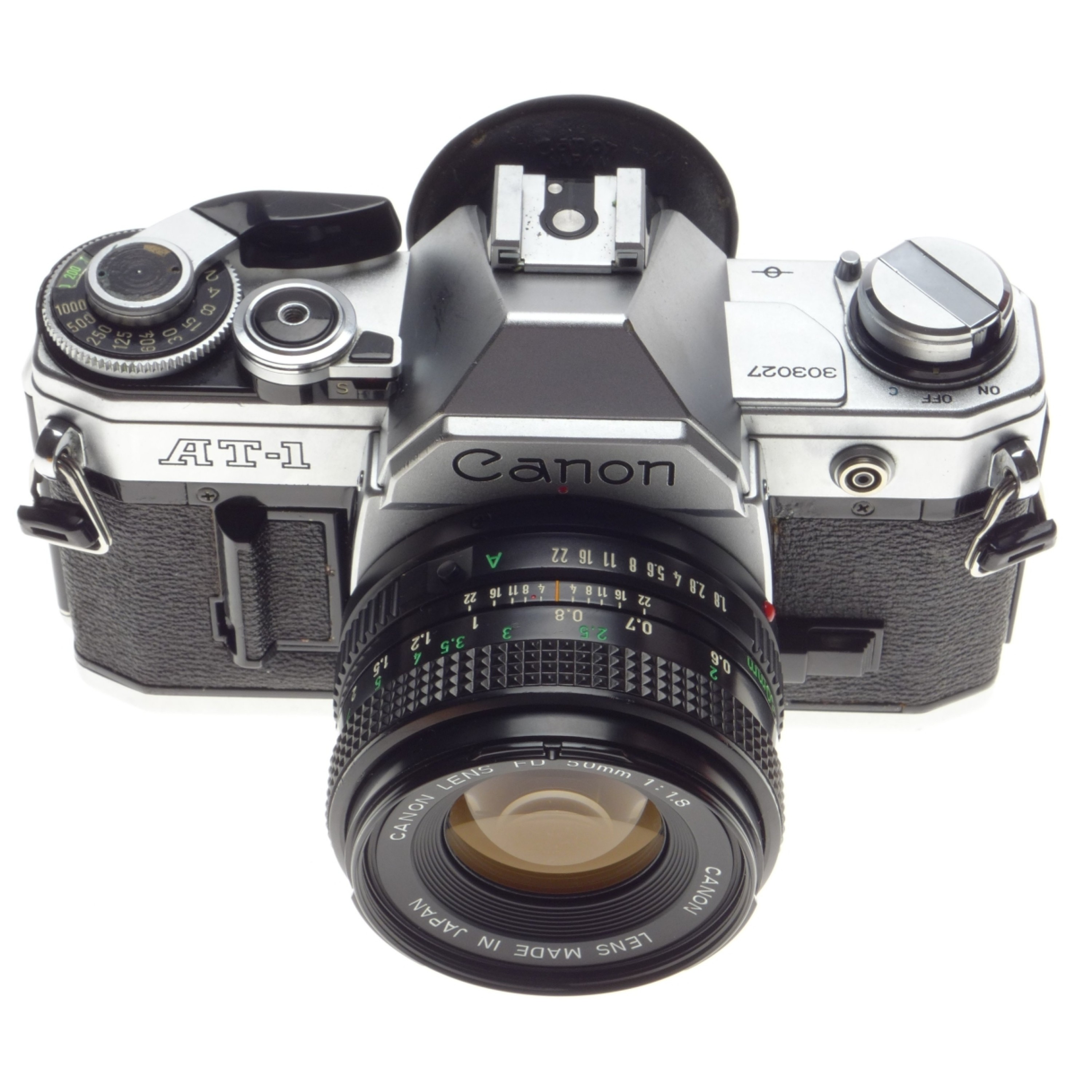 CANON AT-1 vintage 35mm SLR film camera FD 50mm 1.8 clean coated
