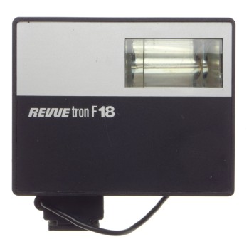 REVUE Tron F18 35mm vintage film camera hot shoe flash with sync cable