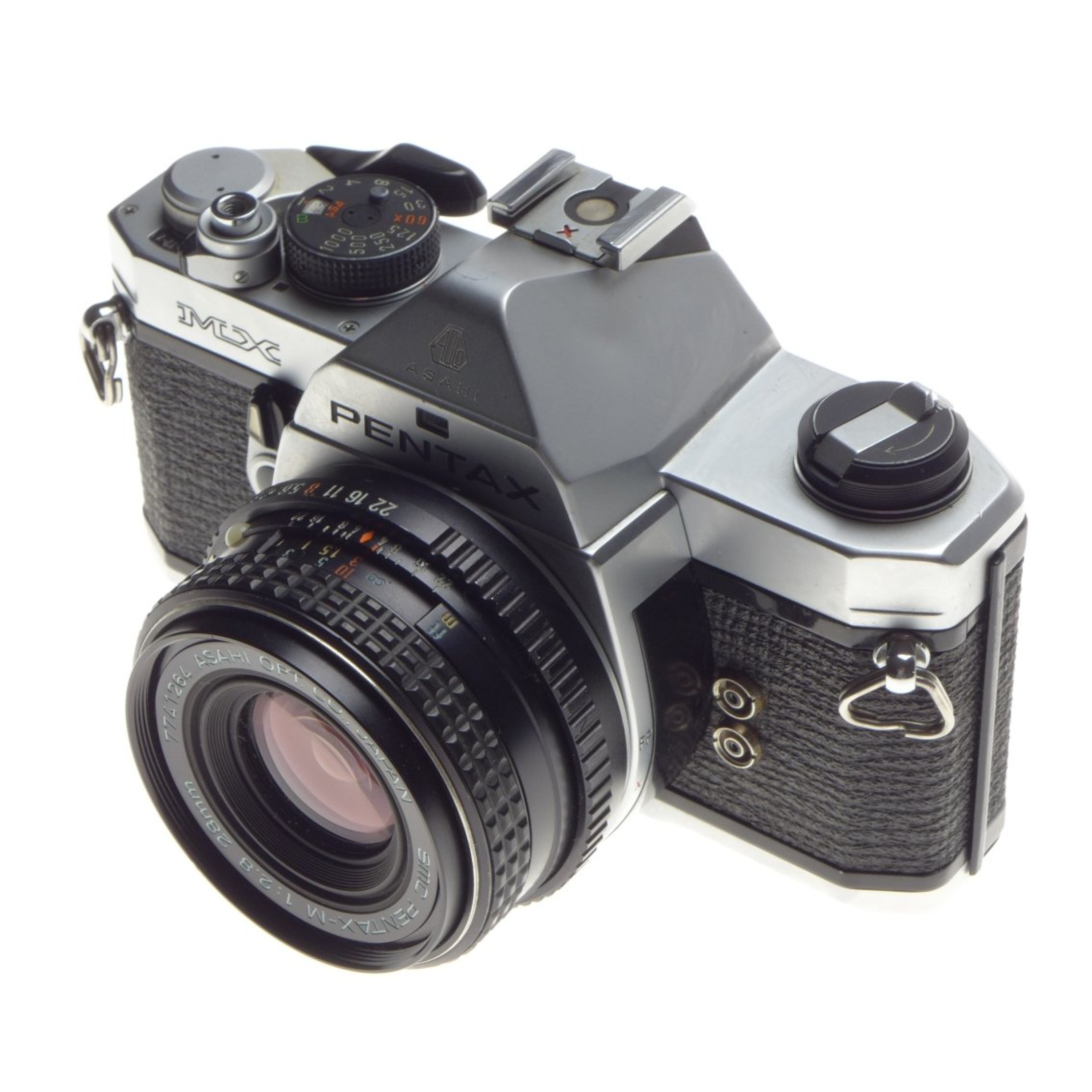 Asahi PENTAX MX 35mm vintage film camera 28mm SMC Pentax-M 1:2.8 lens