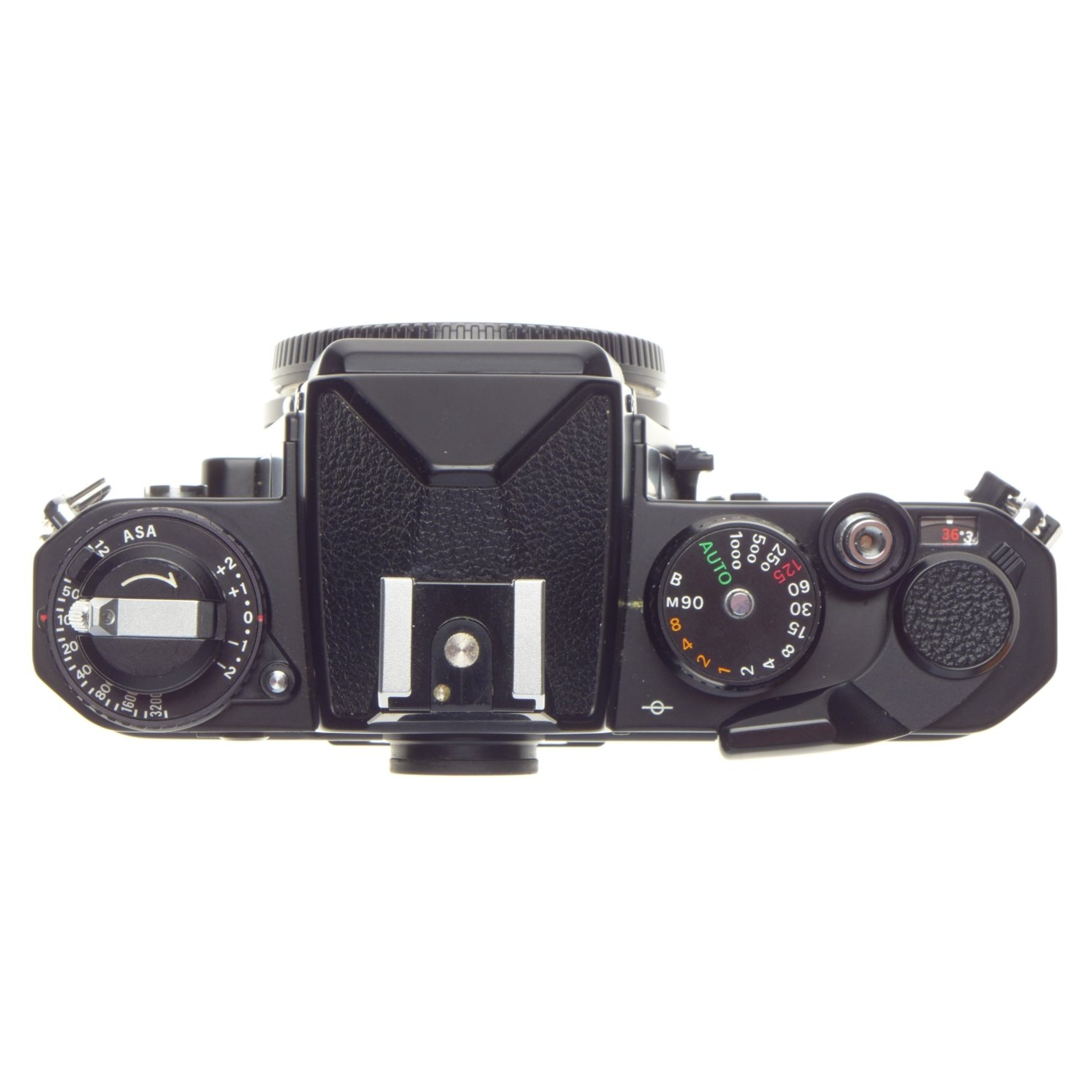 NIKON FE black SLR 35mm film camera vintage body case strap and cap