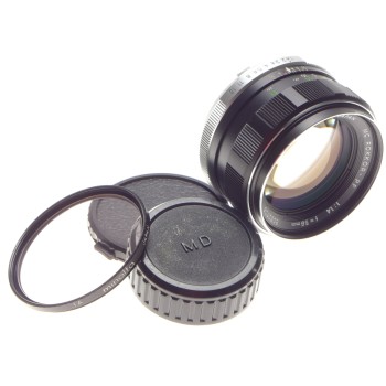 MINOLTA MC Rokkor-PF 1:1.4 f=58mm Fast SLR vintage camera prime lens caps filter very clean
