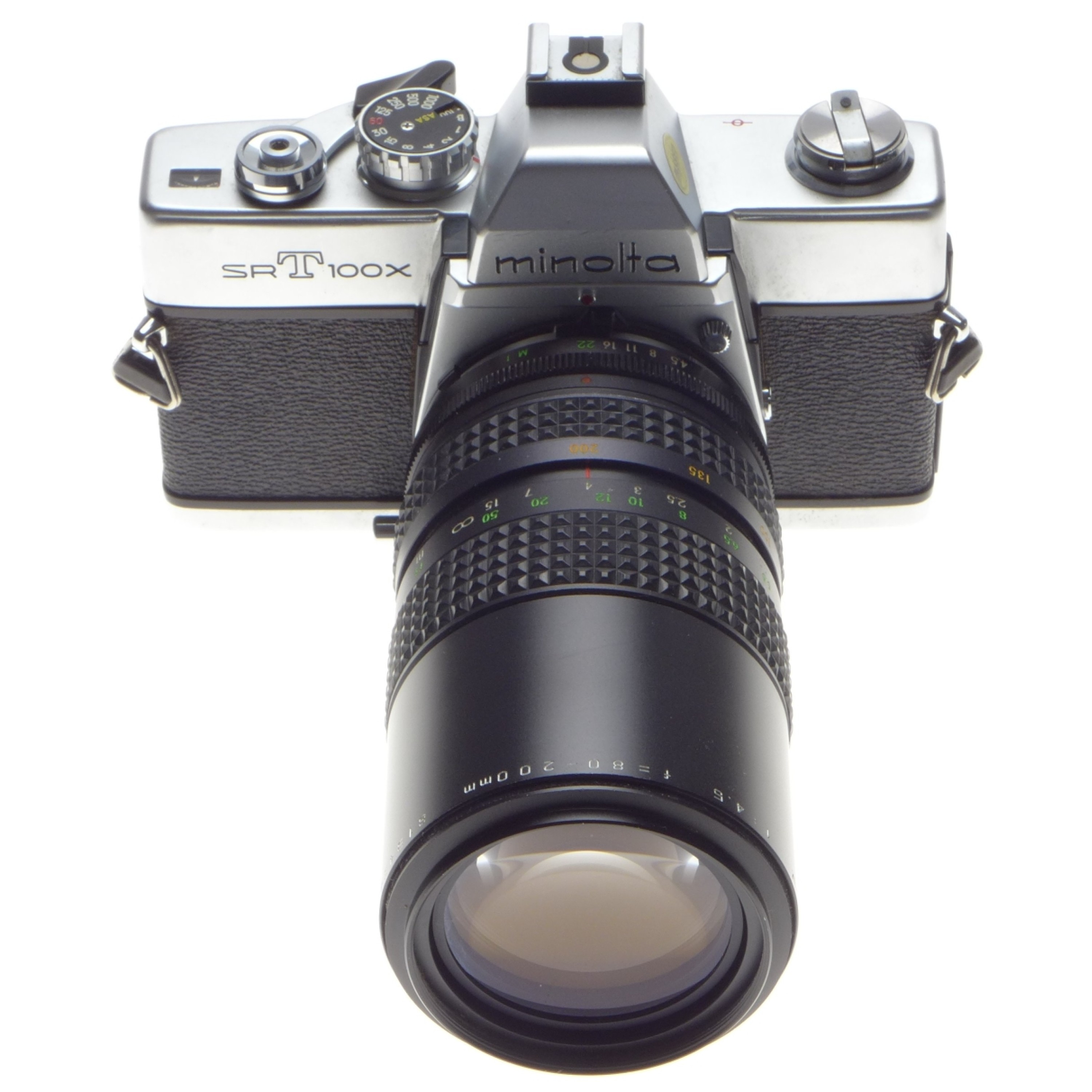 MINOLTA SRT 100X 35mm vintage SLR film camera 4.5 f=80-200mm
