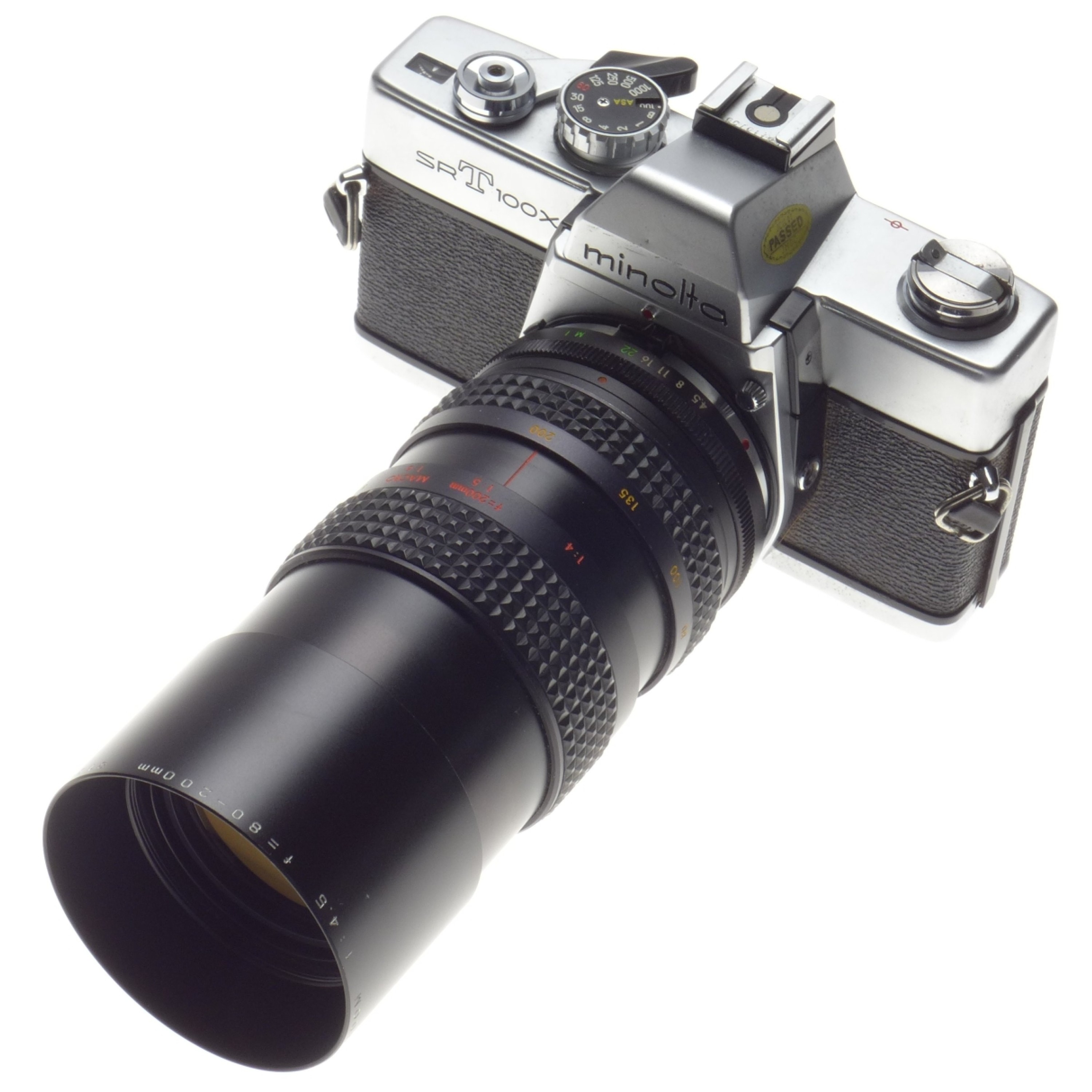 MINOLTA SRT 100X 35mm vintage SLR film camera 4.5 f=80-200mm