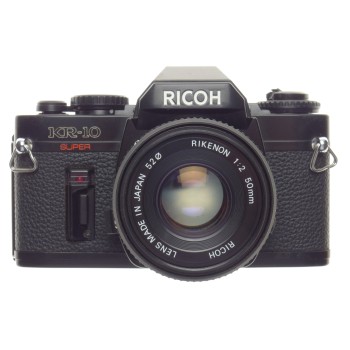 RICOH KR-10 SUPER 35mm vintage SLR film camera RIKINON 1:2 f=50mm lens 2/50