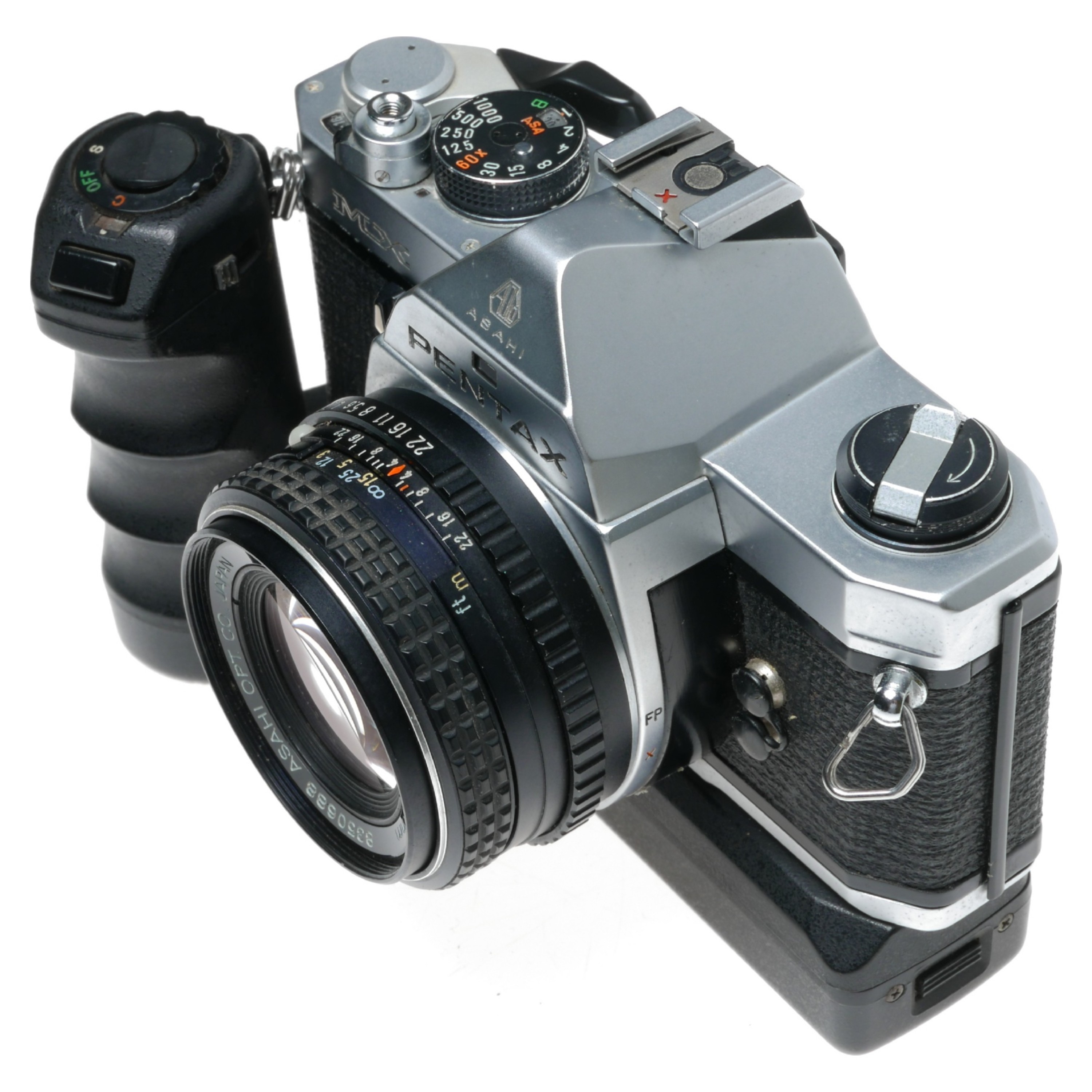 Pentax MX camera 35mm film grip motor SMC pentax-M 1.7/50mm Asahi