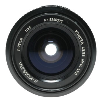 W-Komura 1:3.5 f=28mm Wide Angle 35mm Film Camera Lens