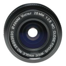 Vivitar 1:2.8 28mm Close Focus Wide Angle Pentax K Mount Lens Caps Hood