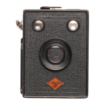 Agfa vintage Box camera film format black leather