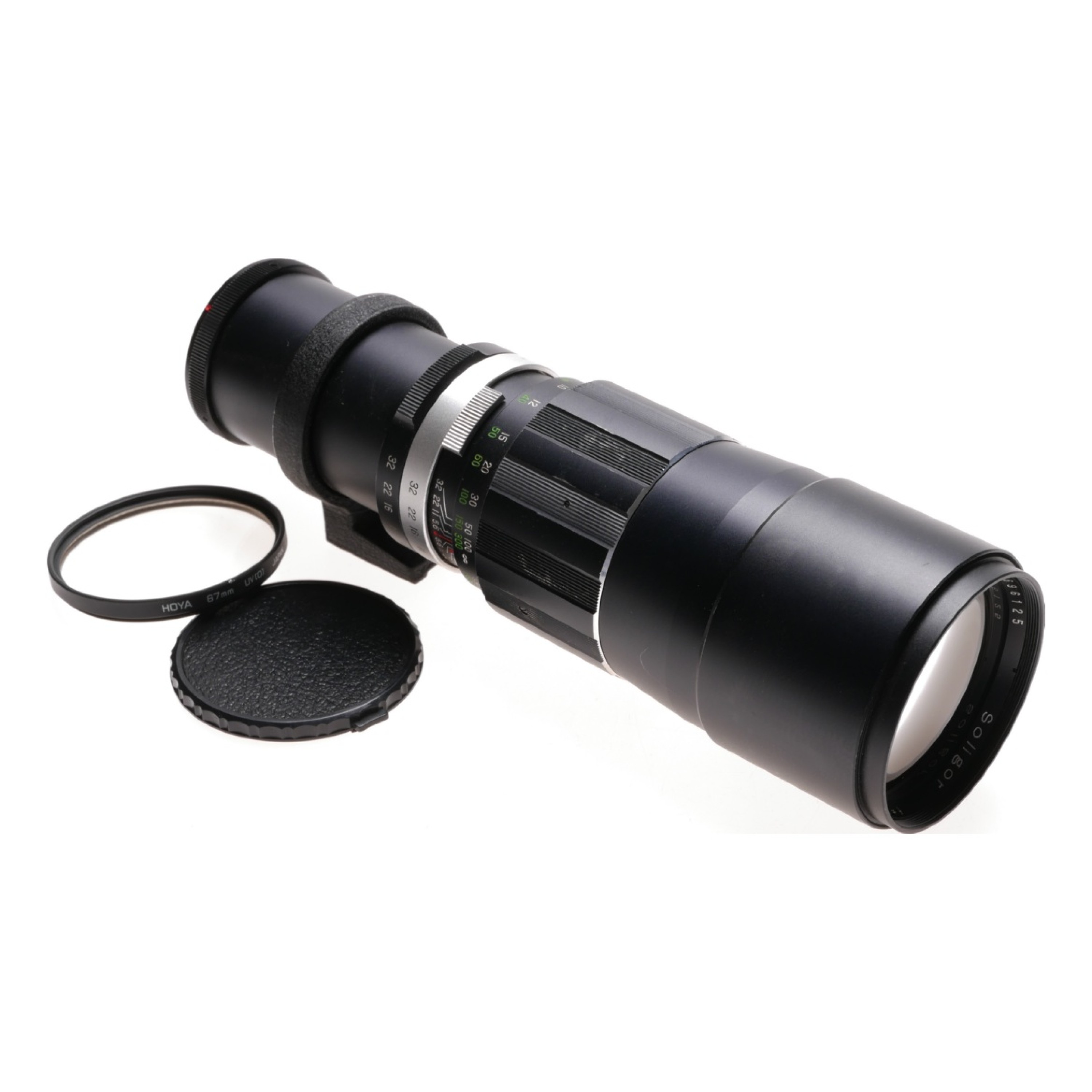 Soligor f=350mm 1:5.6 tele lens 67 5.6/350 with cap and filter